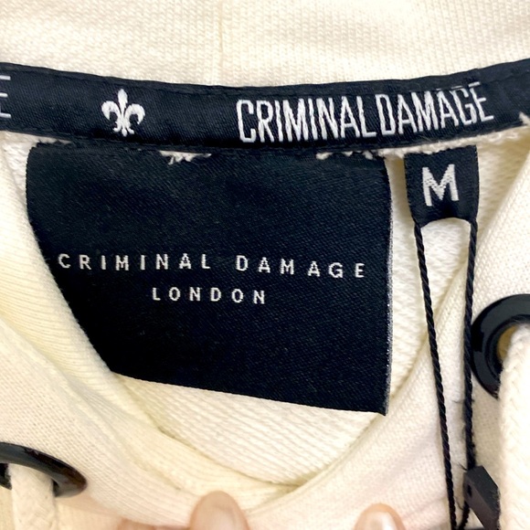 Criminal Damage London Off White Tiger Hoodie Size M - Picture 5 of 8